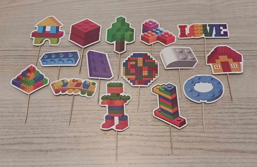 Tortový zápich LEGO KOCKY (15ks)