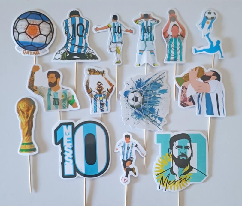 Tortový zápich FUTBAL Messi (15ks)