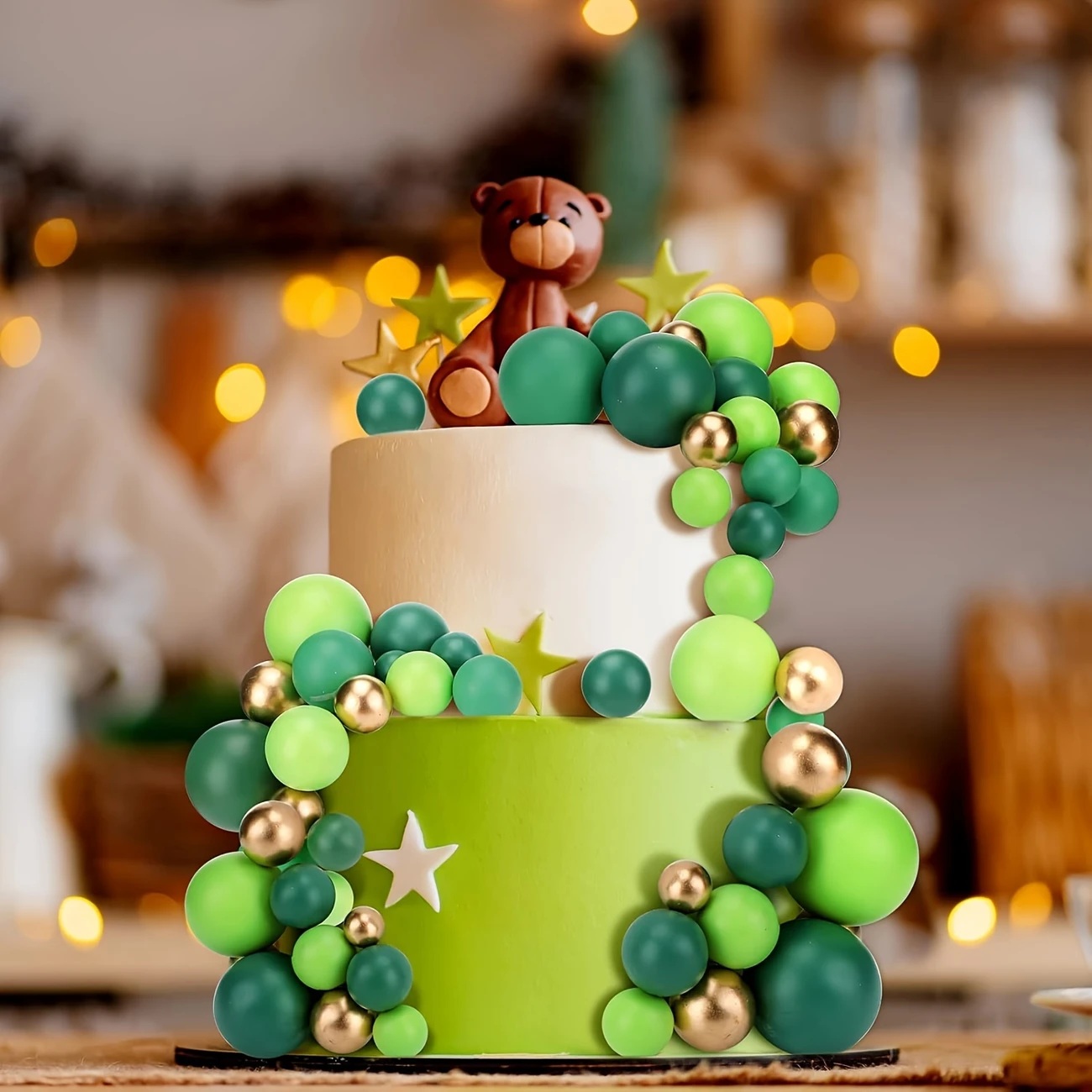 Tortový zápich GULIČKY mix zelené (108ks)