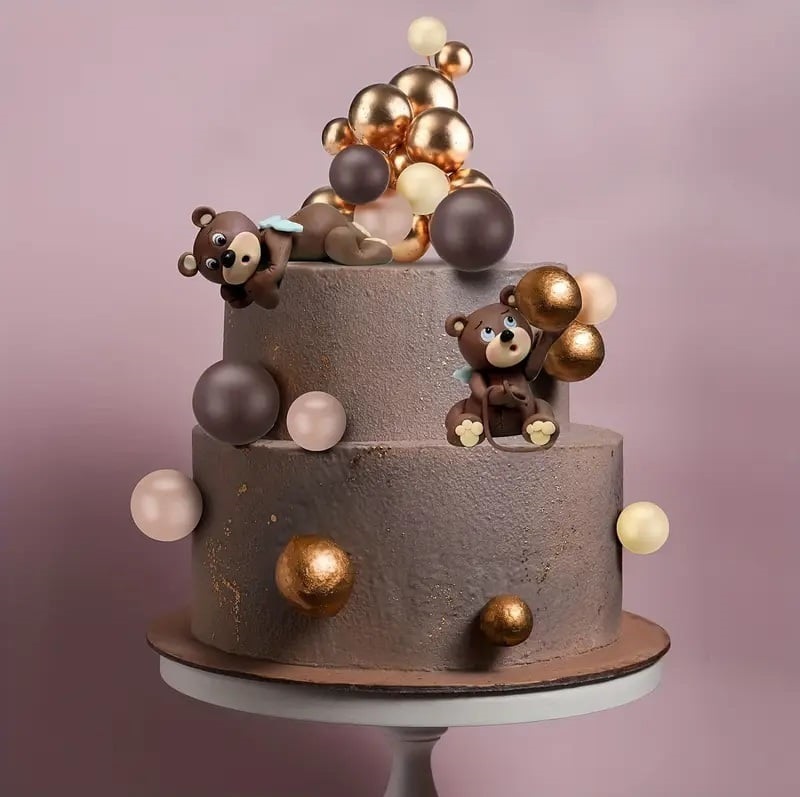 Tortový zápich GULIČKY hnedé ombre (108ks)