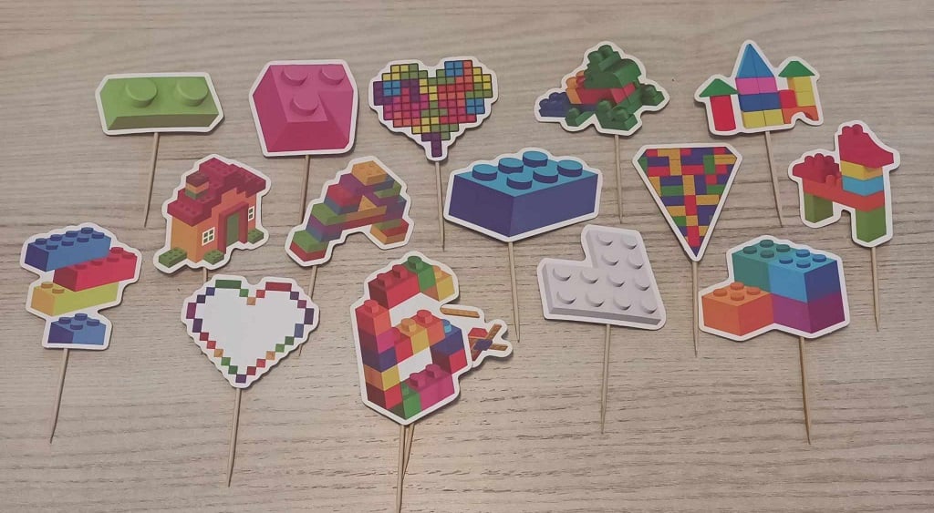 Tortový zápich LEGO KOCKY (15ks)