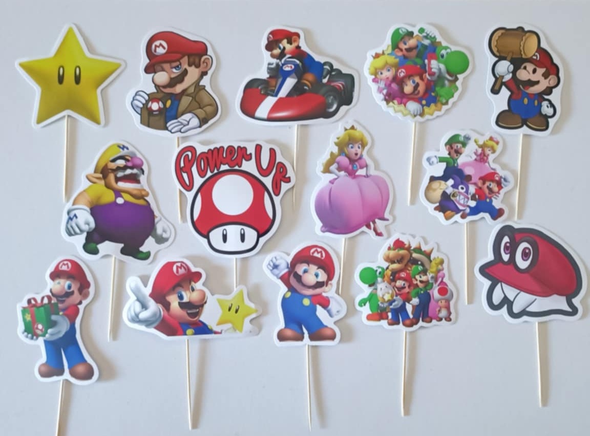 Tortový zápich SUPER MÁRIO (15ks)
