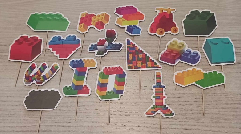 Tortový zápich LEGO KOCKY (15ks)