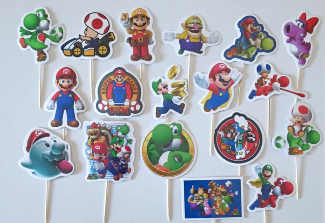 Tortový zápich SUPER MÁRIO (15ks)